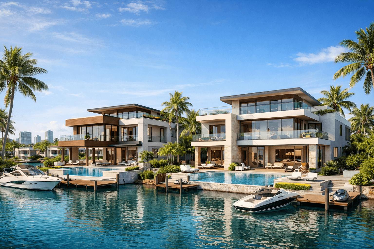 The Estates Collection — ultra-luxury waterfront villa development visualization
