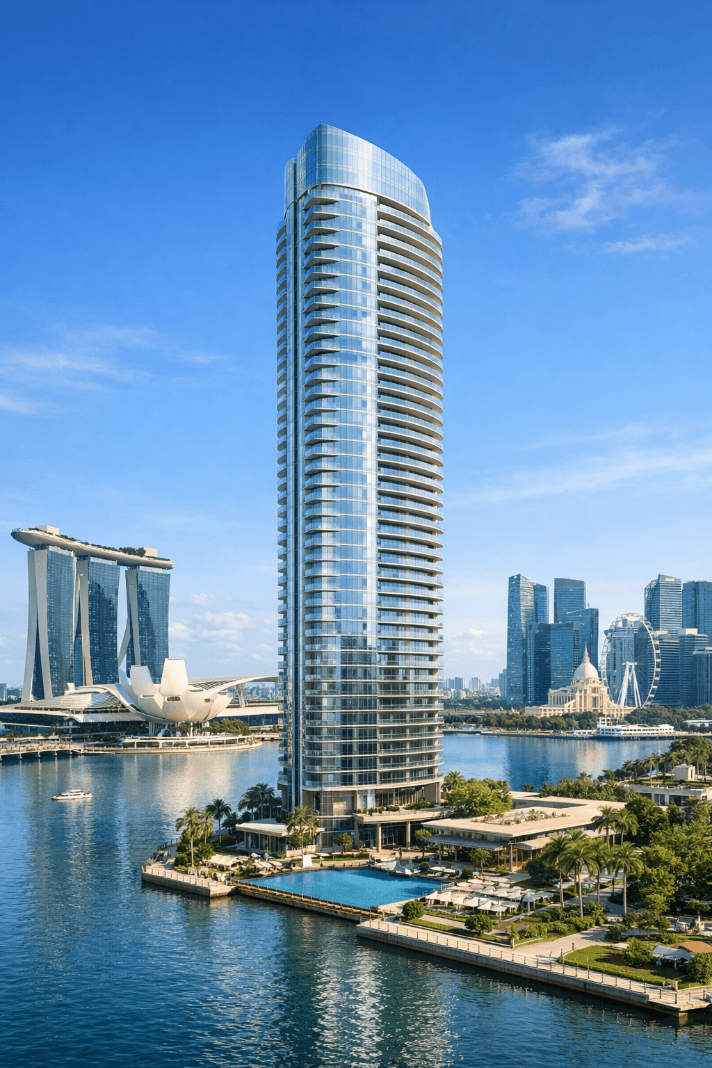 Singapore Marina Bay Tower — luxury condominium visualization